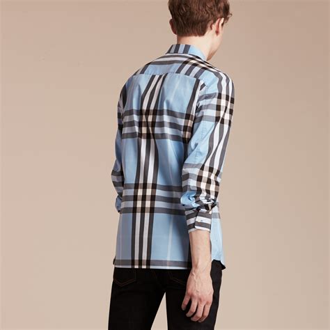 burberry check stretch cotton shirt|Burberry Check shirt men's.